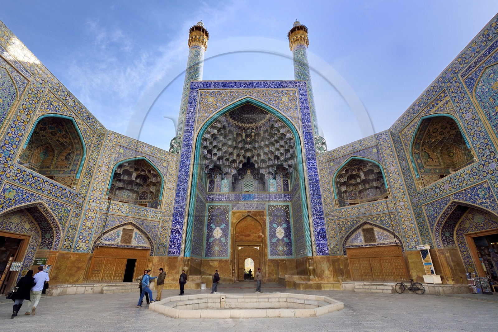Iran, Isfahan Province, Isfahan, naghsh-i jahan square also known as Imam Khomeiny square, listed as World Heritage by UNESCO, the Shah Mosque also known as Imam Mosque with its monumental entrance