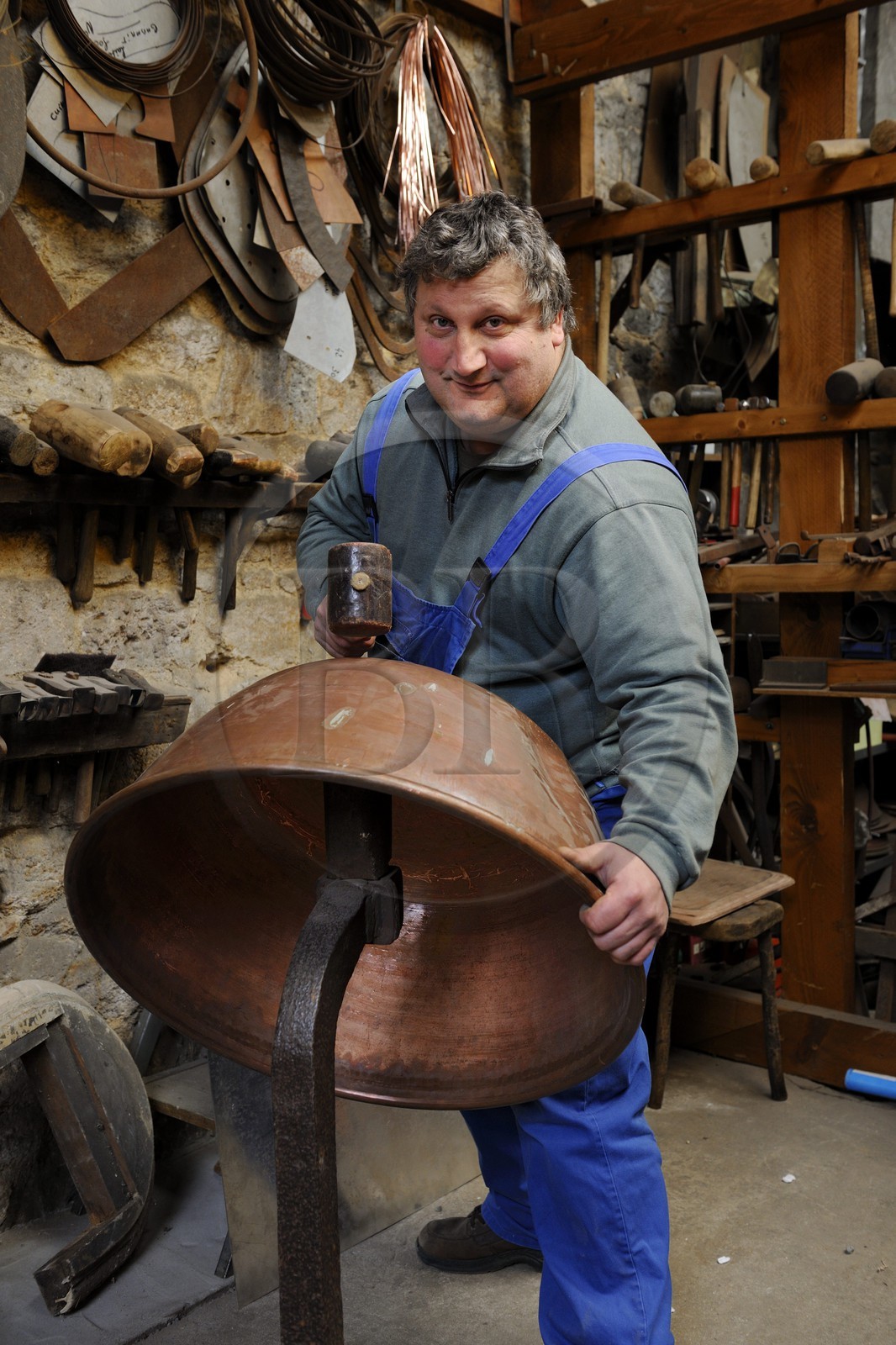 France, Manche (50), Villedieu-les-Poèles, l'Atelier du Cuivre, Jean-Pierre Couget