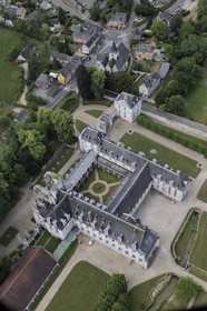 France, Seine-Maritime (76), Saint-Wandrille-Rançon, Abbaye de Saint-Wandrille, anciennement abbaye de Fontenelle, abbaye bénédictine fondée au VIIe siècle (vue aérienne)