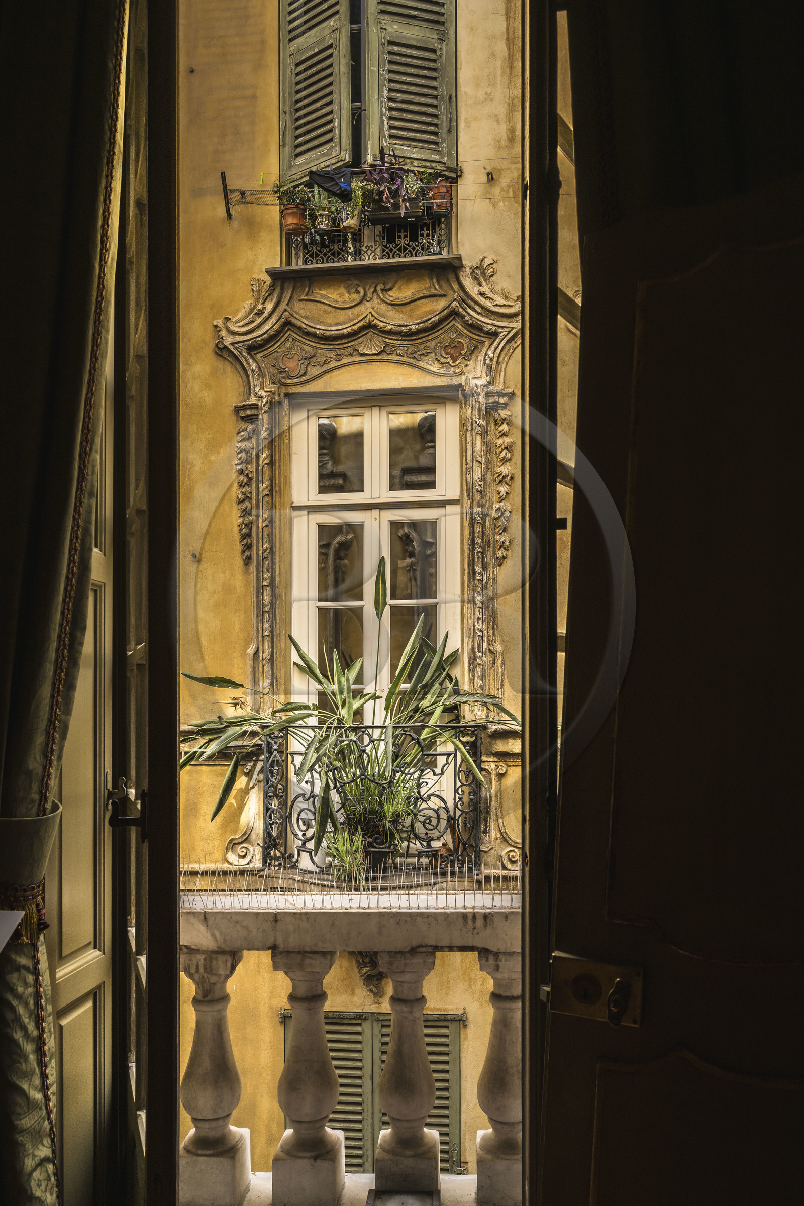 France, Alpes-Maritimes, Nice, Old Town, building facing the Palais Lascaris in Rue Droite and whose facade was redone by Lascaris family to have a nice view