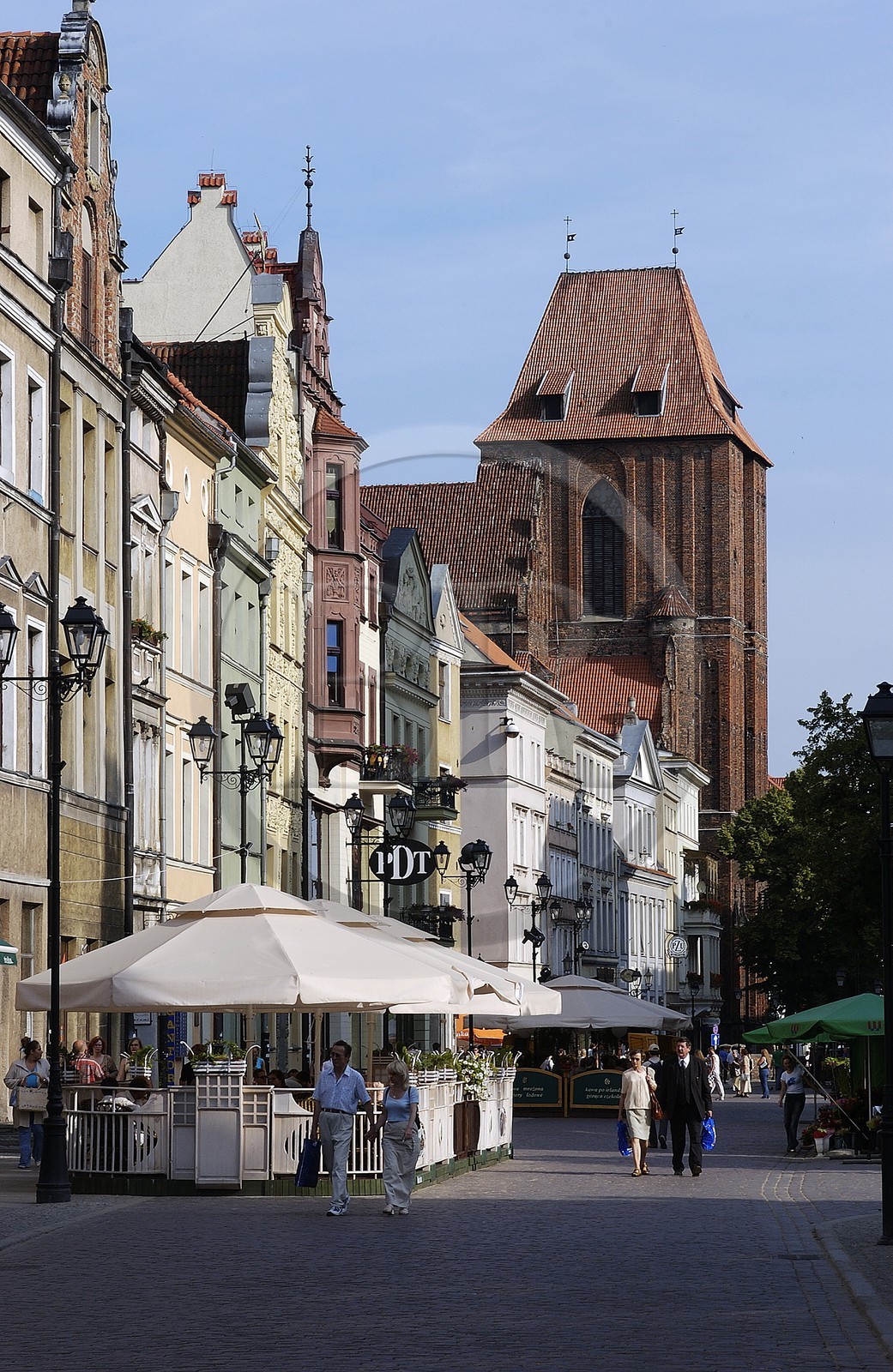 Poland, Kujavia-Pomerania, city of Torun, Saint-John church at the end of the street Chelminska and Zeglarska