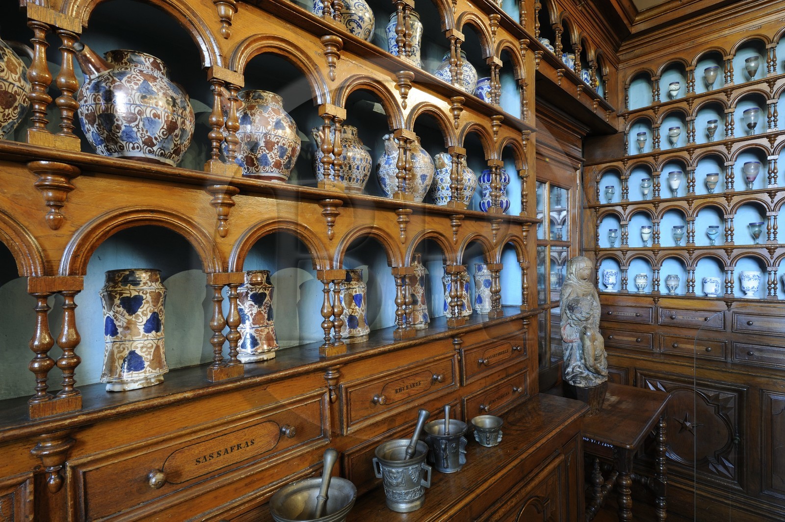 France, Saône et Loire (71), Louhans, la pharmacie de l'Hôtel-Dieu