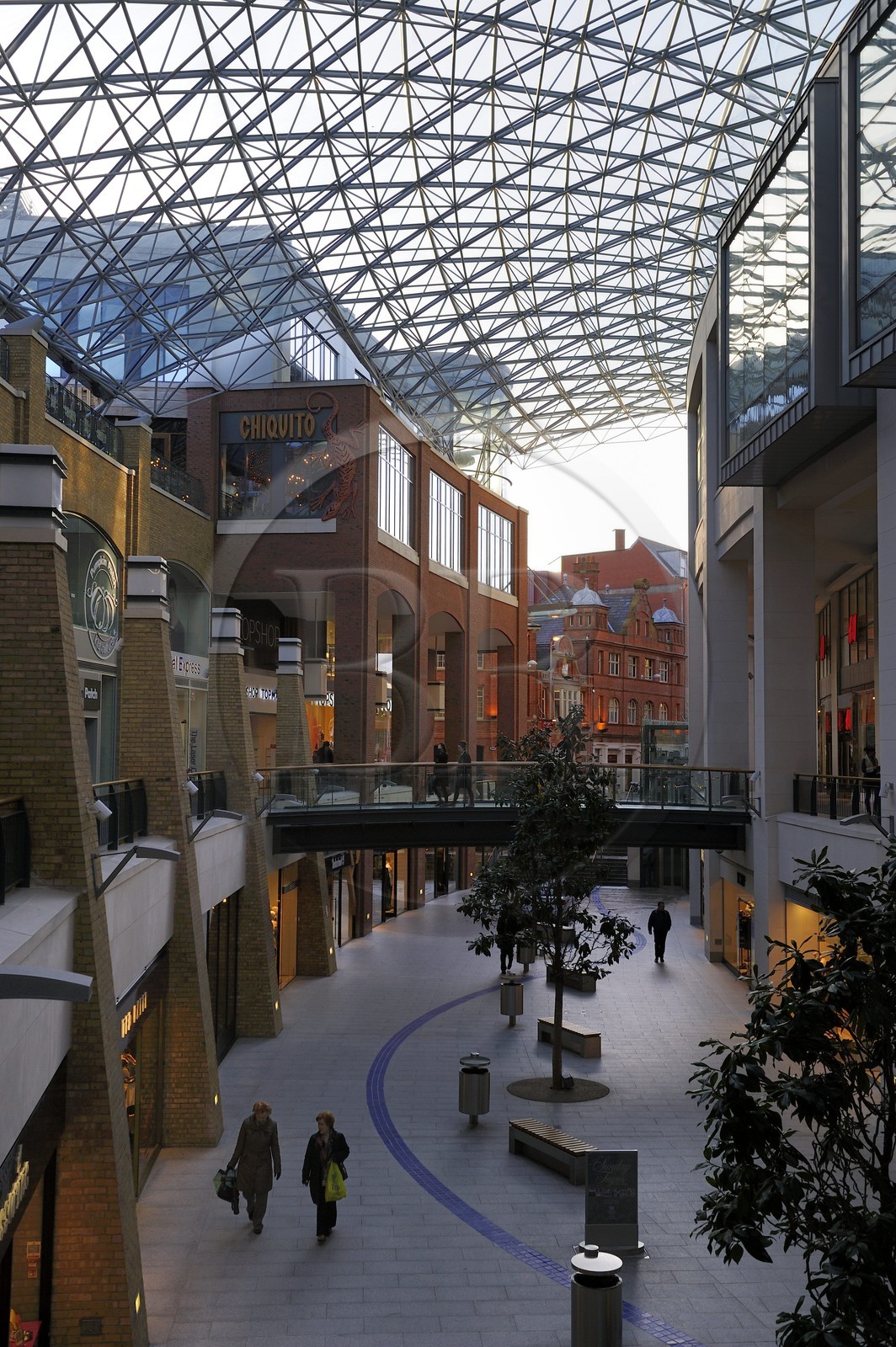 United Kingdom, Northern Ireland, Belfast, Victoria Square commercial center glass dome measuring 35m in diameter