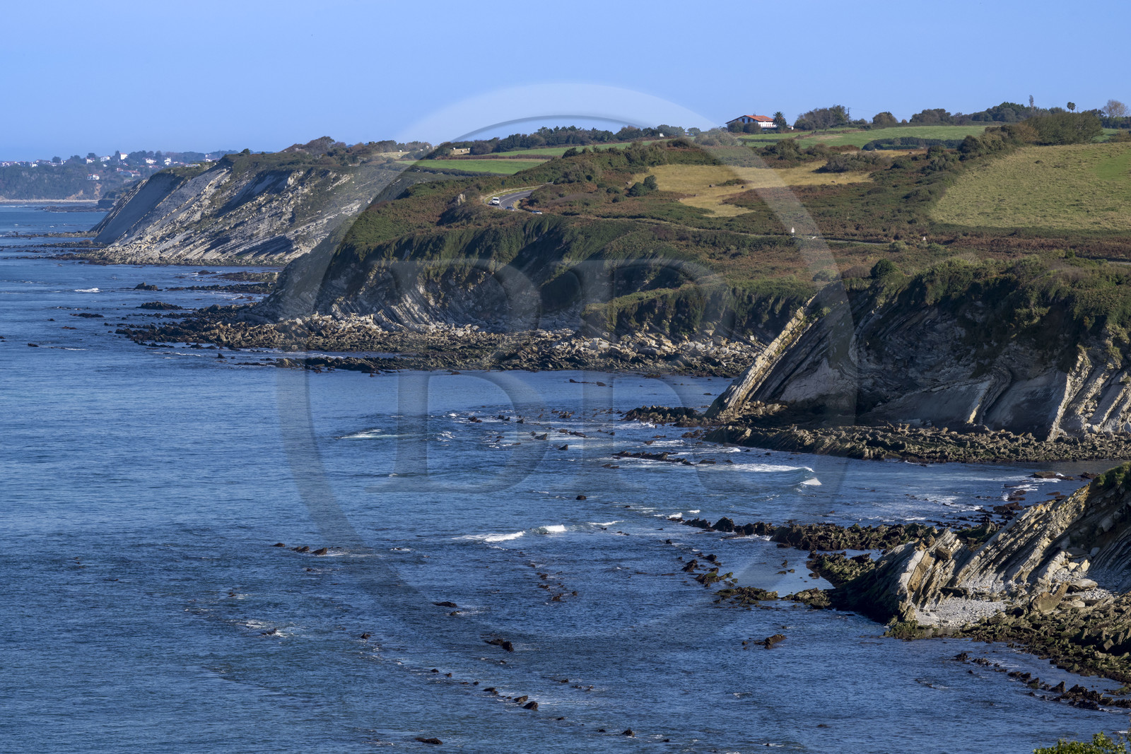 France, Pyrénées-Atlantiques (64), la côte du Pays-Basque, le domaine d'Abbadia géré par le Conservatoire du littoral et la corniche basque