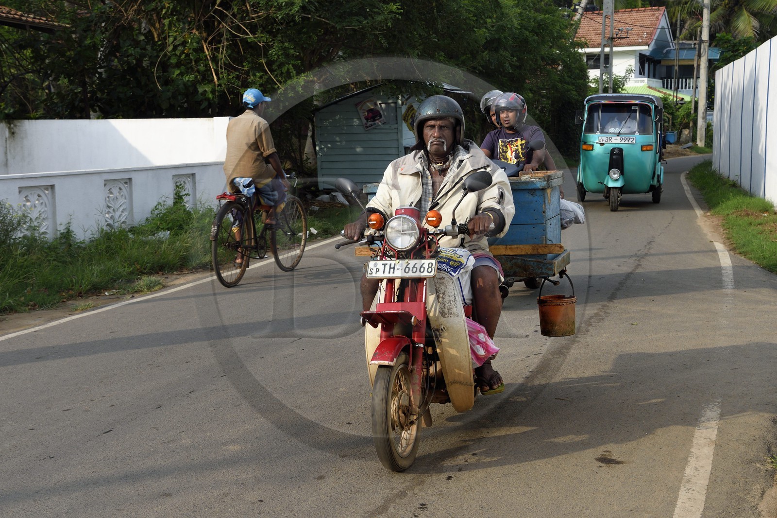 Sri Lanka, Province du Sud, Matara (district), Weligama, les acheteurs de poissons sortent du port de pêche de Mirissa