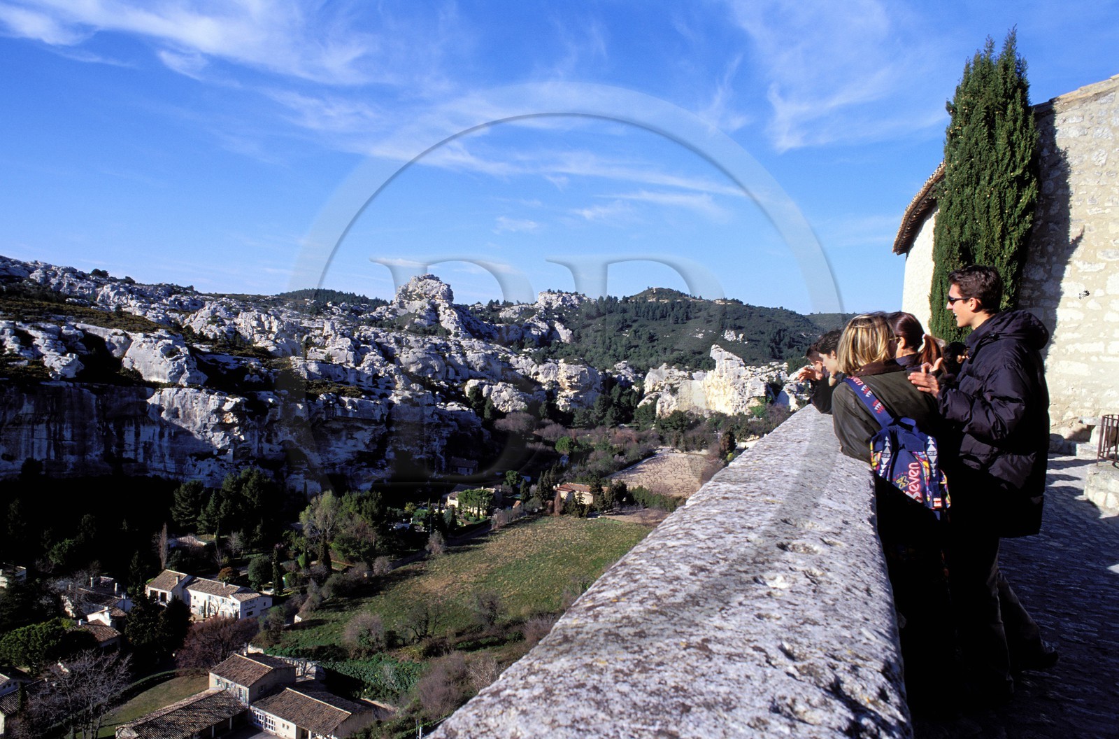 France, Bouches du Rhone, Les Baux de Provence village, labelled Les Plus Beaux Villages de France (The Most Beautiful Villages of France), small valley of the fountain