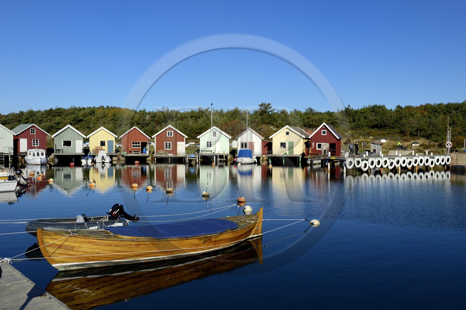 Suède, Västra Götaland, Iles Koster, Sydkoster, port de pêche de Brevik