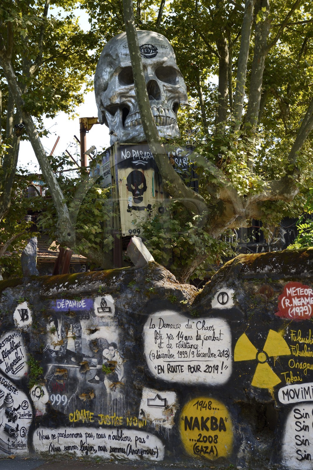 France, Rhone, Saint-Romain-au-Mont-d'Or, the Abode of Chaos (la Demeure du Chaos), the artwork is based around the endless transformation of the artist Thierry Ehrmann's 17th century home into a replica war zone at the image of this world