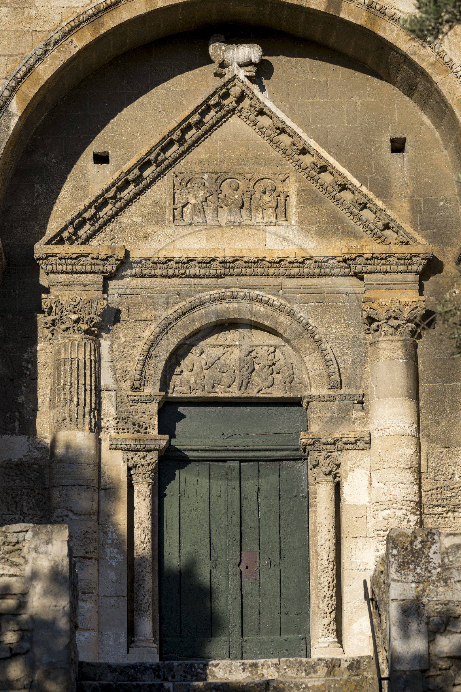 France, Bouches du Rhone, Tarascon, 12th century Saint-Gabriel chapel, a fine example of Provencal Romanesque art, located at the site of the important crossroads of Ernaginum where in ancient times the via Domitia, the via Aurelia and the via Agrippa crossed
