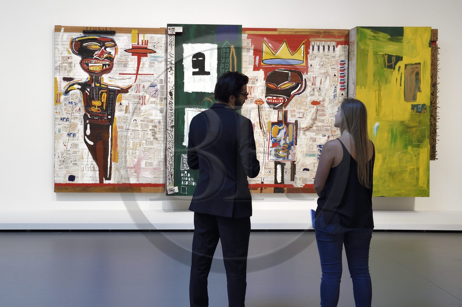 France, Paris (75), la Fondation Louis Vuitton de l'architecte Frank Gehry, oeuvre de Jean Michel Basquiat (Demande d'autorisation nécessaire avant publication)