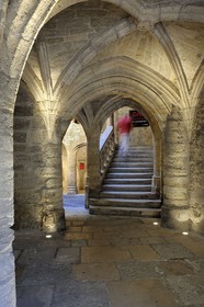France, Hérault (34), Pézenas, vieille ville, escalier de l' Hôtel de Lacoste du 15ème siècle