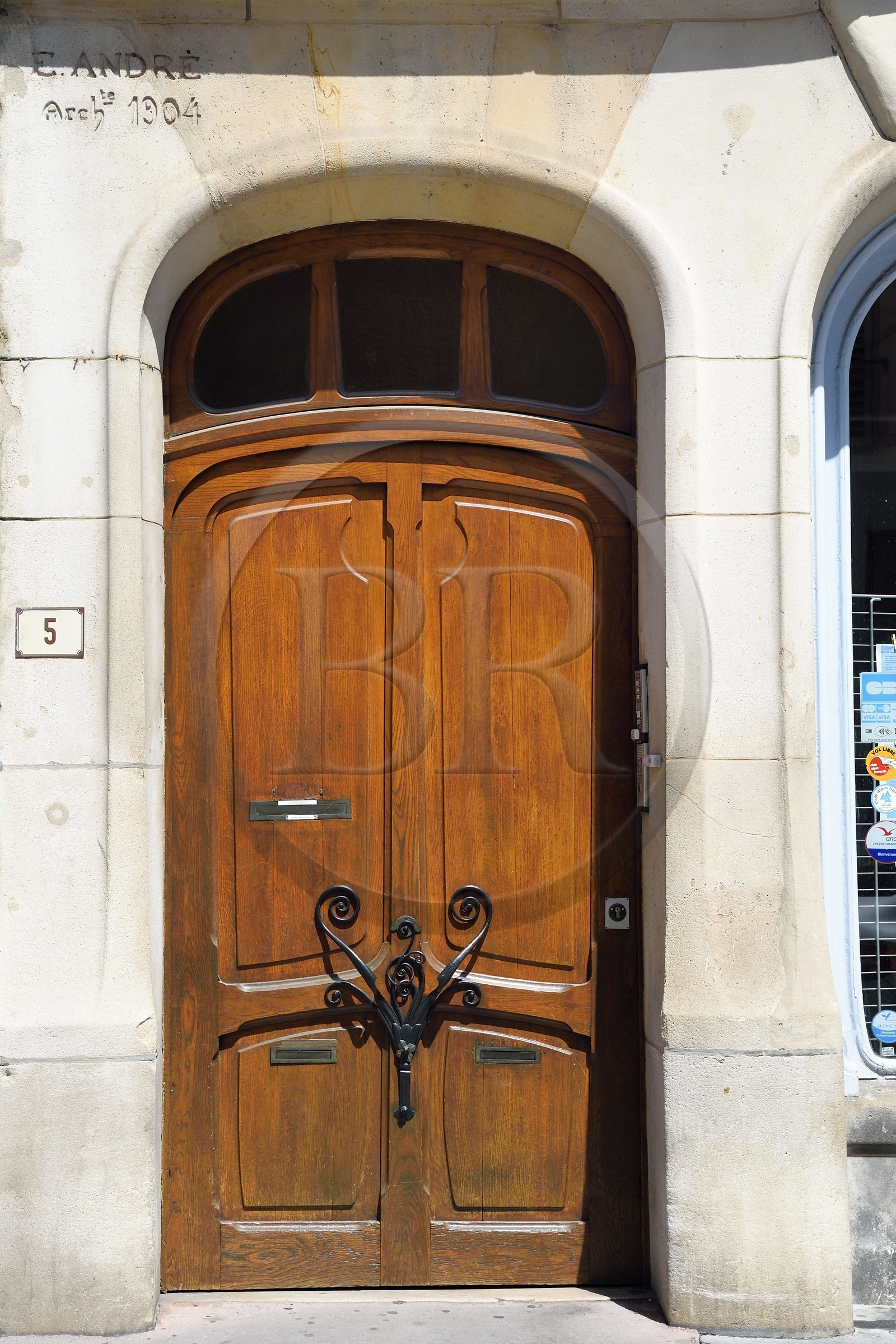 France, Meurthe et Moselle, Nancy, door of a building at 5 rue Saint Julien built in 1904 by architect Emile André