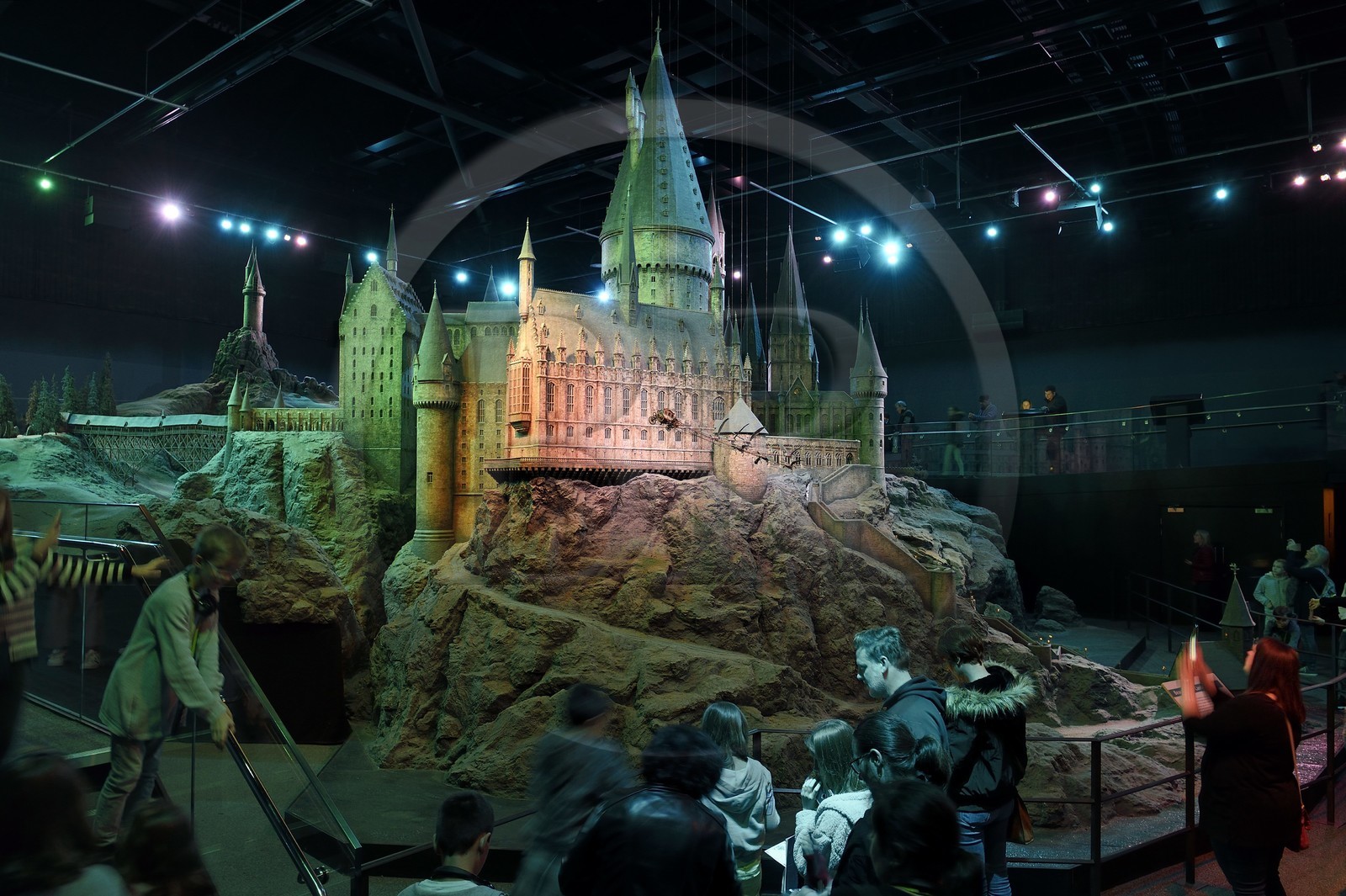 Royaume-Uni, Hertfordshire, Leavesden, Leavesden Film Studios, Harry Potter Studio Tour London, les coulisses du tournage des 8 films de Harry Potter, maquette de l'école de Poudlard