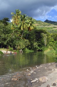 Caribbean, Dominica Island, Coulibistrie, Batalie Beach and estuary of the Coulibistrie river