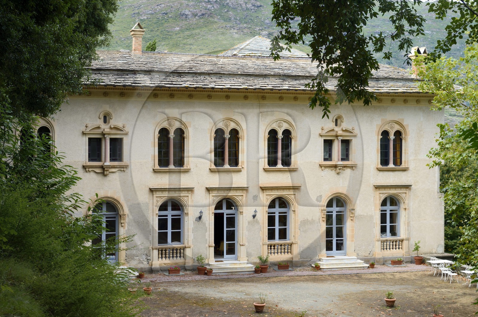 France, Haute-Corse (2B), Cap Corse, San Martino di Lota, Chateau Cagninacci (Palazzi ou Maison d'Americain)