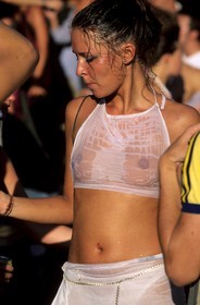 Thaïlande, Archipel îles Samui, Full Moon Party sur l' île de Koh Pha-Ngan, lever du soleil sur la plage de Had Rin