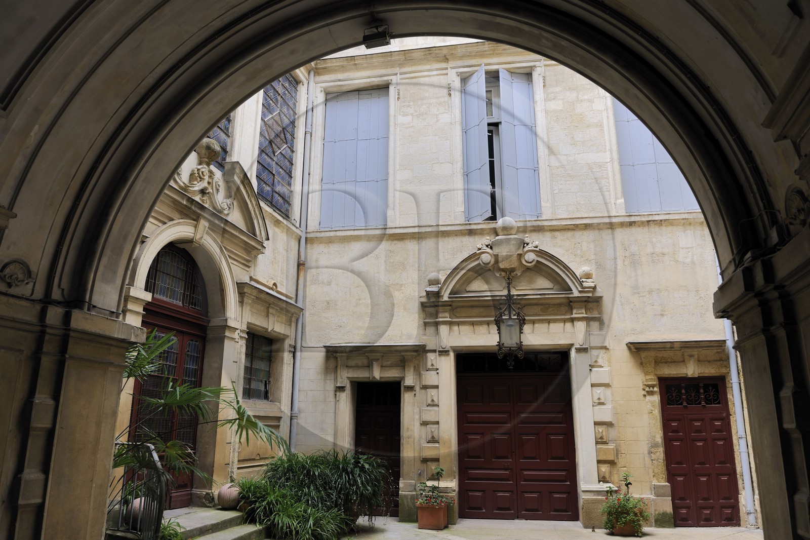 France, Herault, Montpellier, Montferrier mansion (17th century), listed as historical monument, the court of honor