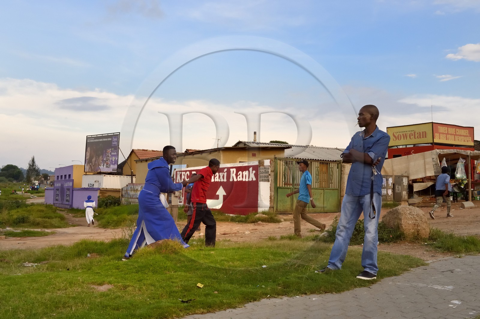 South Africa, Gauteng Province, Johannesburg, Soweto, Diepkloof district, the township along Immink drive, return from Sunday Mass