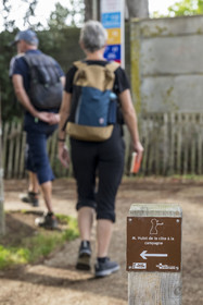 France, Loire-Atlantique (44), Estuaire de la Loire, Saint-Nazaire, sur le chemin de Grande Randonnée GR 34 à Saint-Marc-sur-Mer, sentier Monsieur Hulot