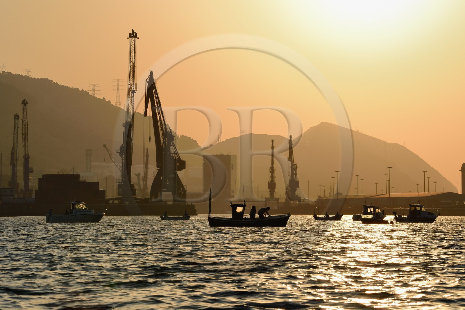 Spain, Basque Country, Biscay Province, Santurtzi, industrial port of Bilbao at the mouth of the river Nervion