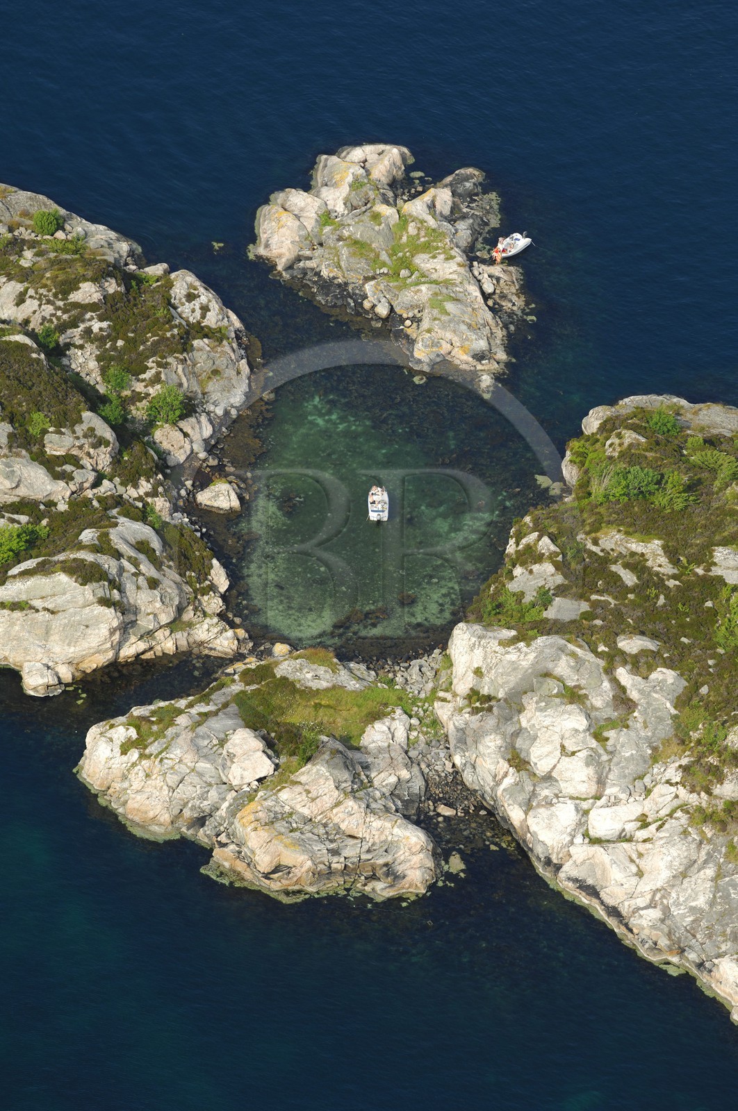 Norway, Hordaland, Bergen area, small islands around the city (aerial view)