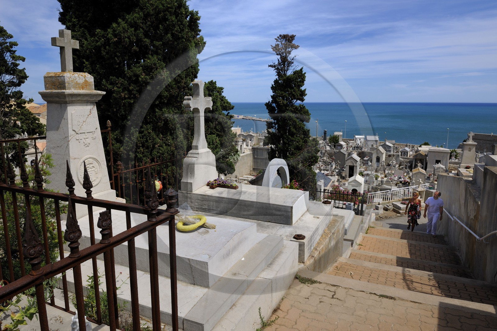 France, Hérault (34), Sète, le cimetière marin Paul Valery, tombe de Paul Valery
