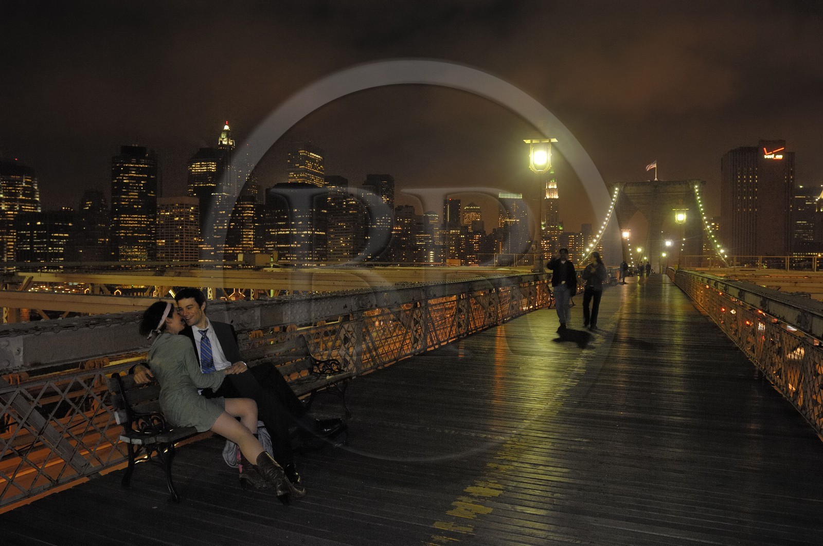 Etats-Unis, New York, Manhattan, le Pont de Brooklyn et le sud de Manhattan