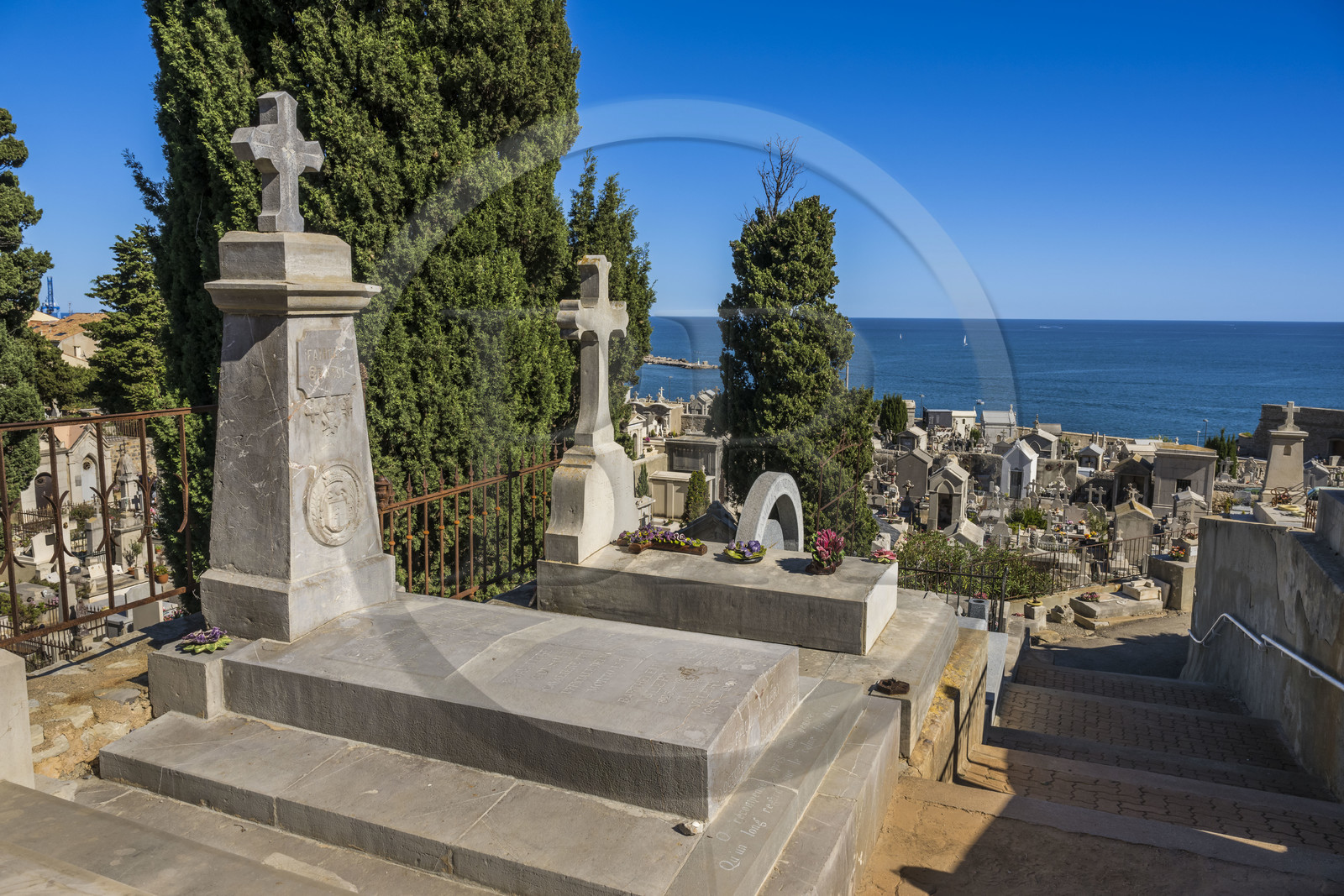 France, Herault, Sète, Saint-Charles cemetery known as the Marin cemetery, tomb of Paul Valery