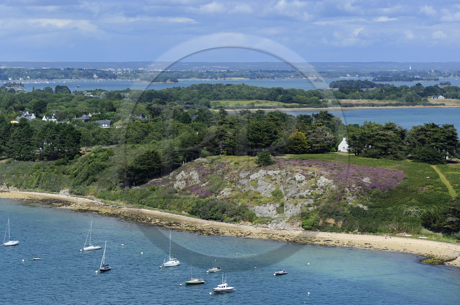 France, Morbihan (56), Golfe du Morbihan, Ile-aux-Moines (vue aérienne)