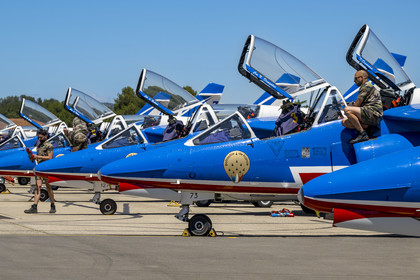 France, Bouches-du-Rhône (13), Salon-de-Provence, base aerienne 701, base de la Patrouille de France (PAF pour Patrouille acrobatique de France) de l'Armée de l'air et de l'espace française