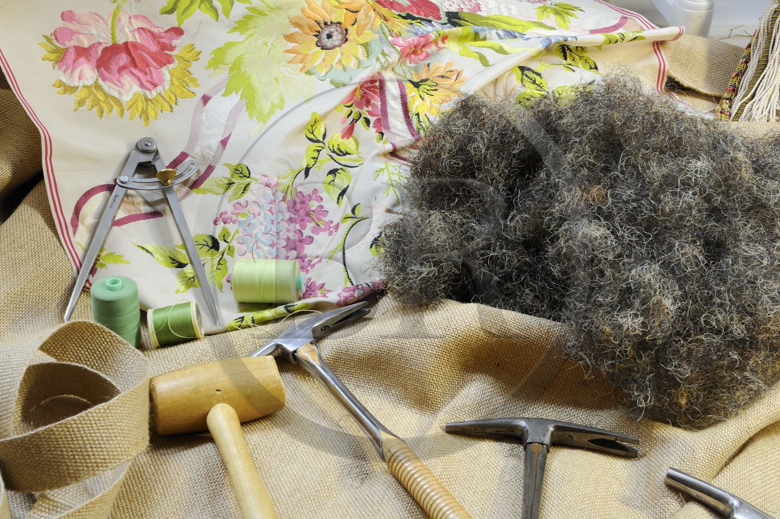 France, Yvelines, Chateau de Versailles, the castle restoration workshop, tapestry workshop