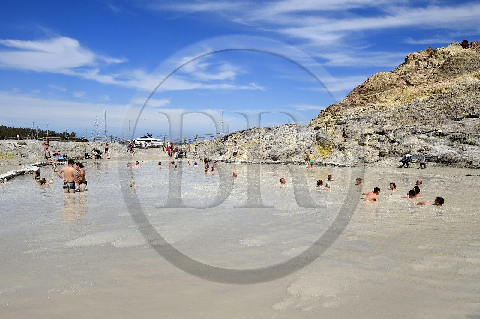 Italy, Sicily, Aeolian Islands, listed as World Heritage by UNESCO, Vulcano Island, sulphurous mud baths on the coast
