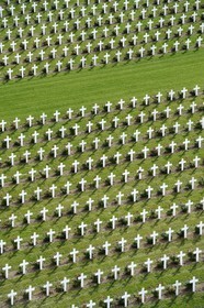 France, Meuse, Douaumont, battle of Verdun, ossuary of Douaumont, national necropolis, graves of soldiers alignment