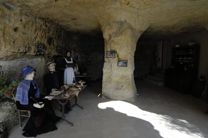 France, Charente-Maritime (17), Meschers-sur-Gironde, reconstitution historique dans les grottes du Regulus
