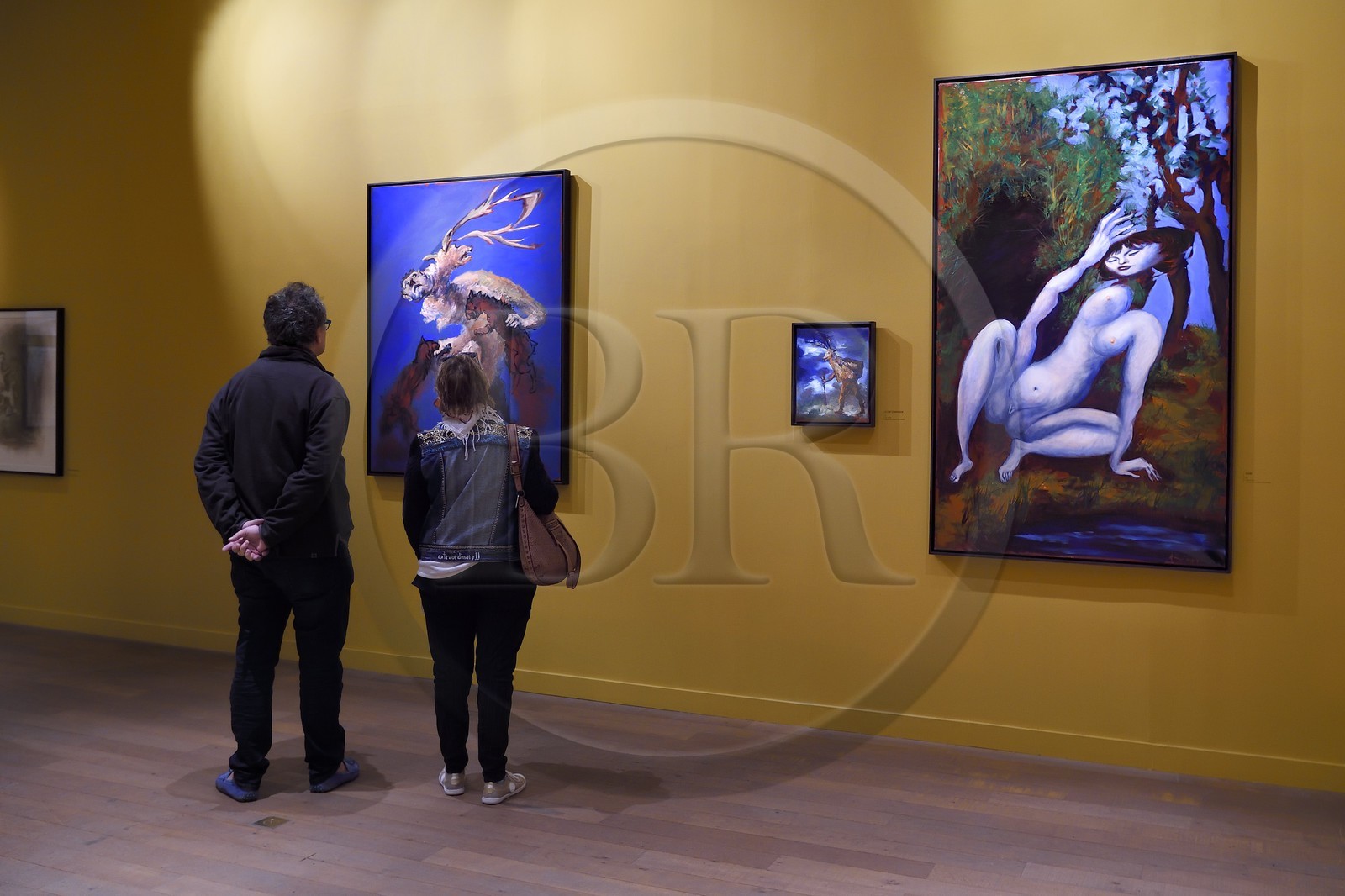 France, Paris (75), quartier du Marais, le musée de la Chasse et de la Nature dans l’hôtel de Guénégaud, exposition Diane et Actéon des oeuvres du peintre Gérard Garouste