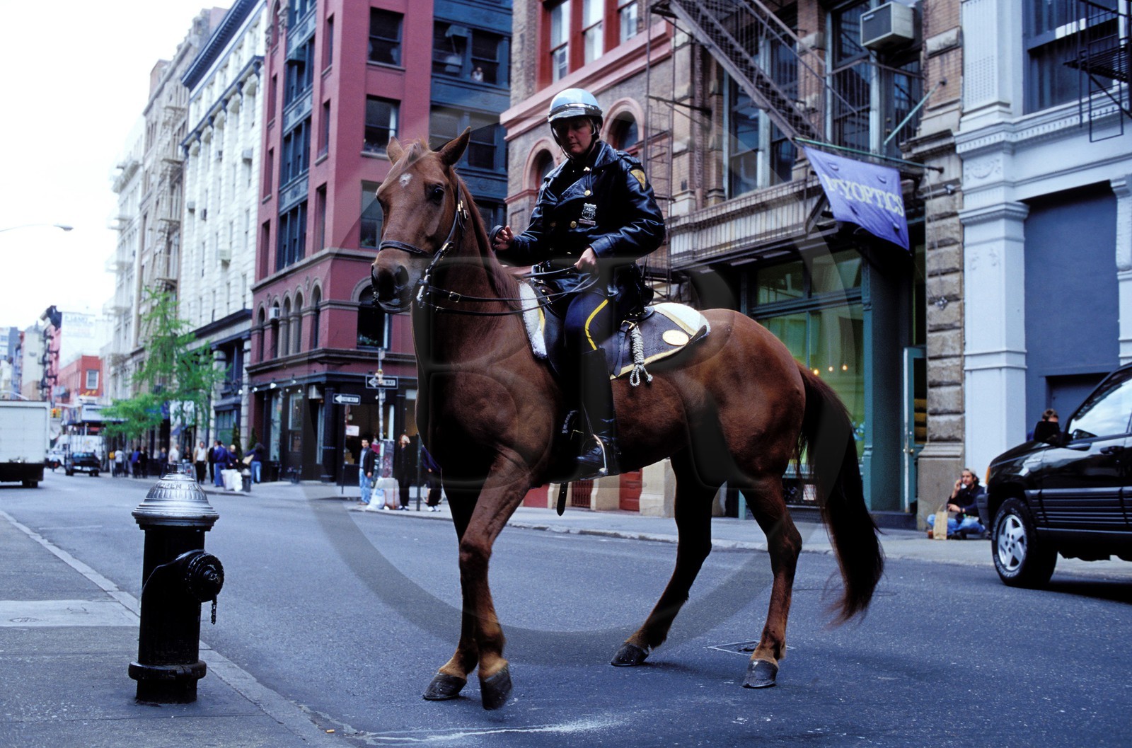 Etats-Unis, New York, Manhattan, Soho, Police montée