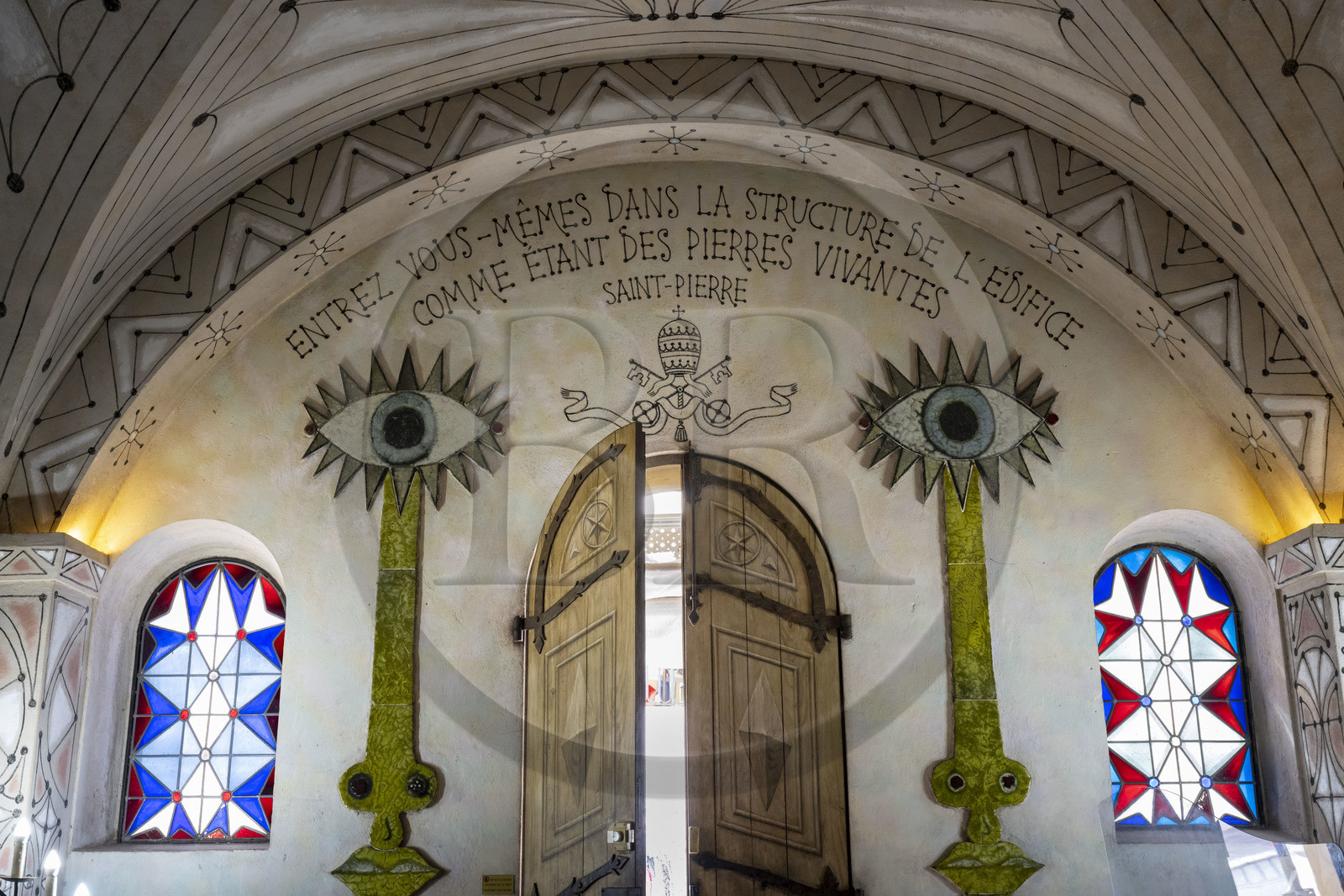 France, Alpes-Maritimes, the Saint Pierre chapel, property of the fishermen's association and decorated by Jean Cocteau