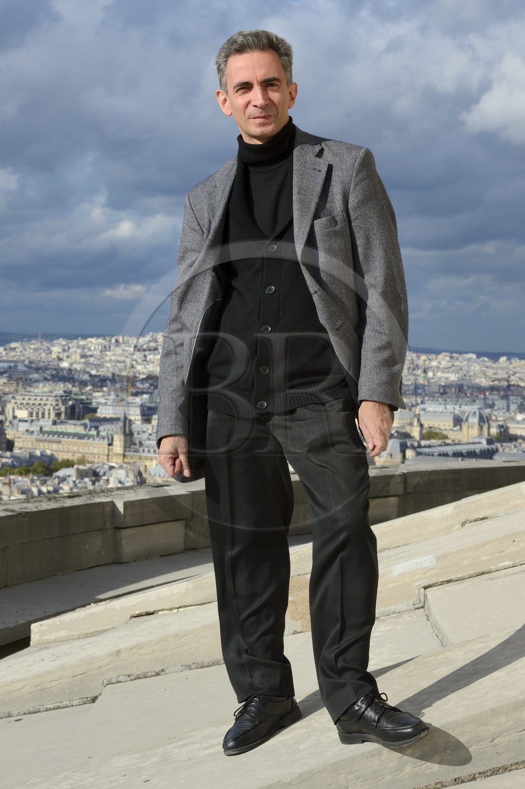 France, Paris (75), Pascal Monnet, administrateur du Panthéon, sur le toit du Panthéon