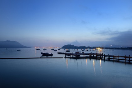 France, Corse du Sud, Golfe de Porto Vecchio, the Grand Hotel Cala Rossa jetty
