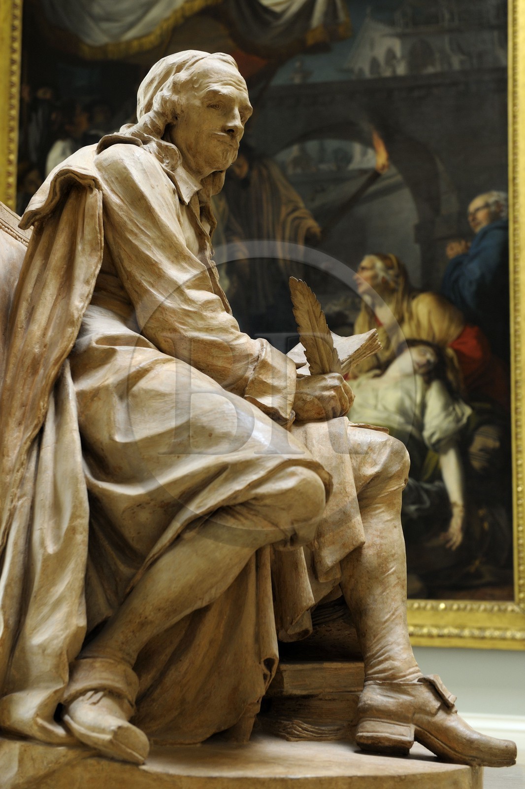 France, Seine Maritime, Rouen, Fine Arts museum, statue of Pierre Corneille by Jean Jacques Caffieri