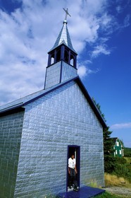 Canada, province de Québec, Réserve faunique de la Vérendrye, Grand Lac Victoria, église algonquine chrétienne