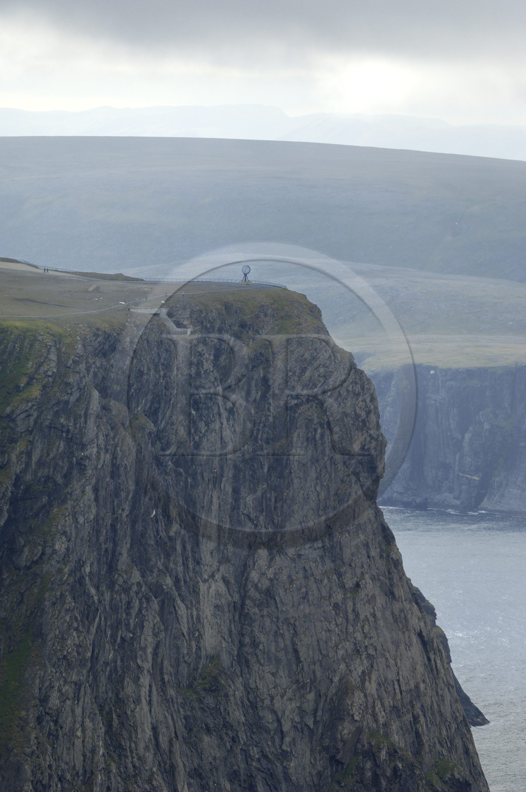 Norvège, Laponie, région du Finnmark, le Cap Nord (vue aérienne)