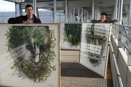 France, Val-d’Oise (95), Gonesse, atelier de l'artiste Fred Kleinberg au sein de l'entreprise Manutan