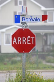 Canada, province du Québec, Côte Nord, Havre-Saint-Pierre, drapeau acadien