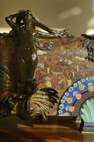 France, Meurthe-et-Moselle (54), Nancy, musée de l'Ecole de Nancy, coffret La Parure (1894) par Victor Prouvé et Camille Martin