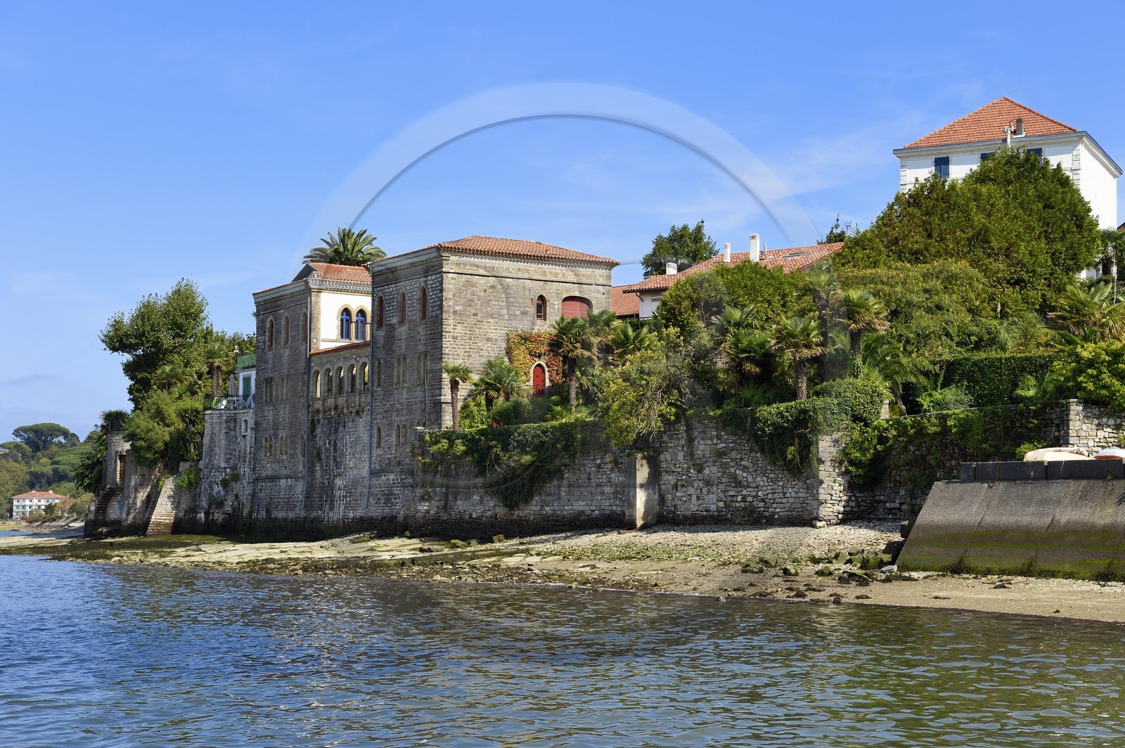 France, Pyrenees Atlantiques, Basque Country coast, Hendaye bay in the mouth of the Bidasoa, the Moorish house