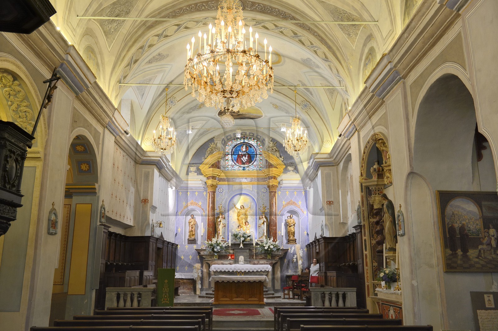 France, Haute-Corse (2B), Corte, Place Gaffori, église de l'Annonciation, plus vieil édifice de la ville daté de 1450