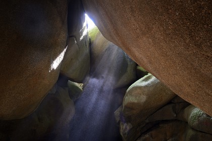 France, Finistere, Parc Naturel Regional d'Armorique (Armorique Natural Regional Park), Huelgoat, granitic chaos of the Huelgoat forest, place called The Devil's Hole ( Le Trou du Diable)