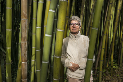 France, Gard (30), Générargues vers Anduze, Bambouseraie en Cévennes, la présidente et directrice Muriel Nègre