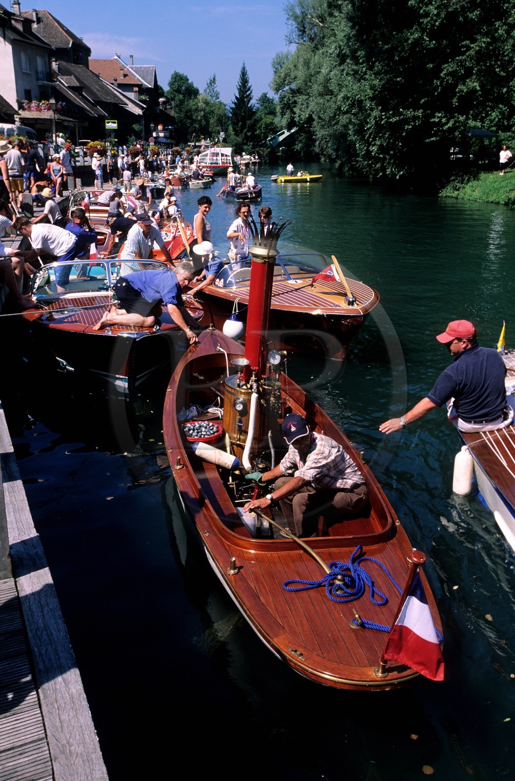 France, Savoie (73), le lac du Bourget, sur le canal de Savières, le bateau à vapeur de type Frolic 28 le Tarvin Lady